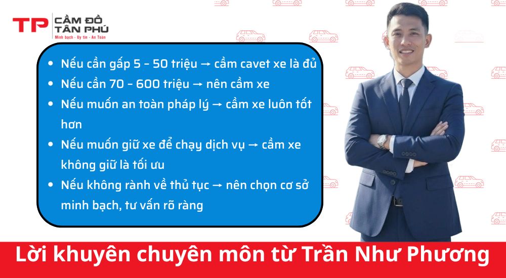 Cầm cavet khác gì cầm xe