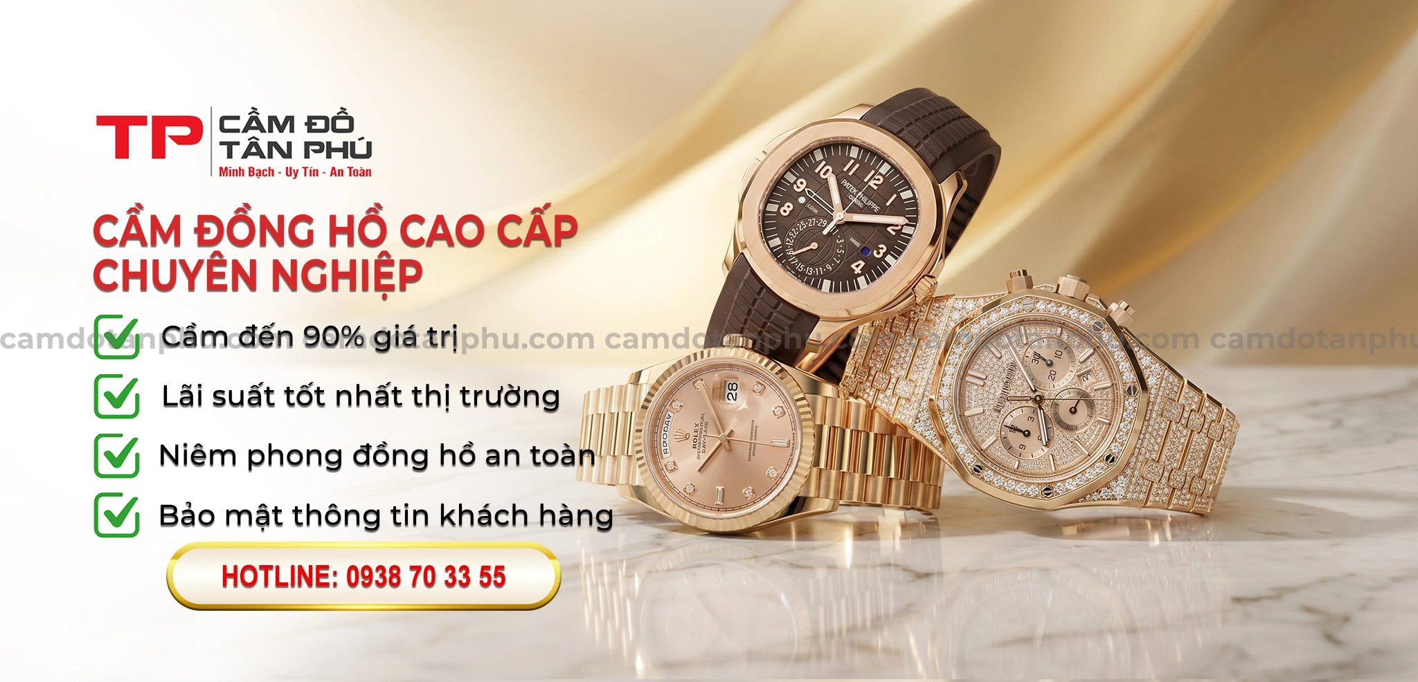 Slider cầm đồng hồ cao cấp chuyên nghiệp